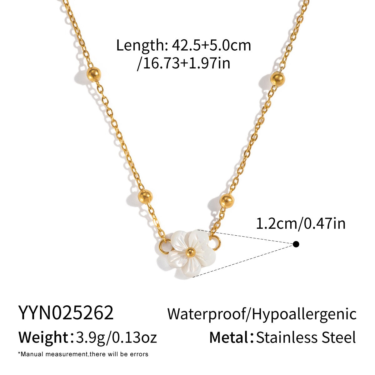 White flower bracelet and necklace set