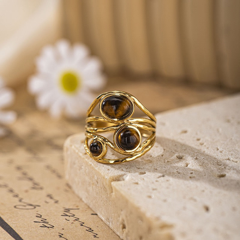 Colorful stone rings