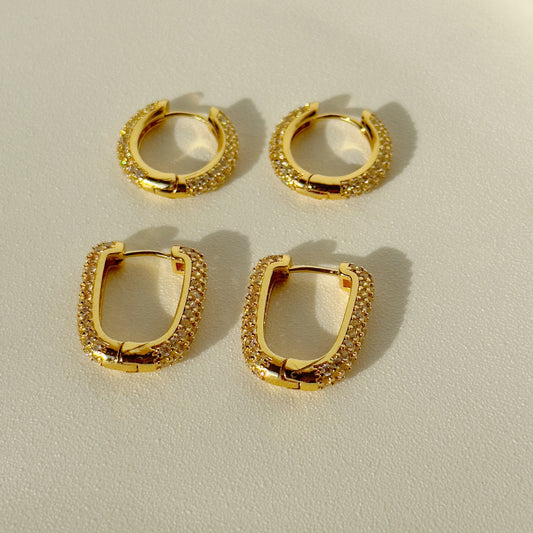 Rock shinning dainty hoops
