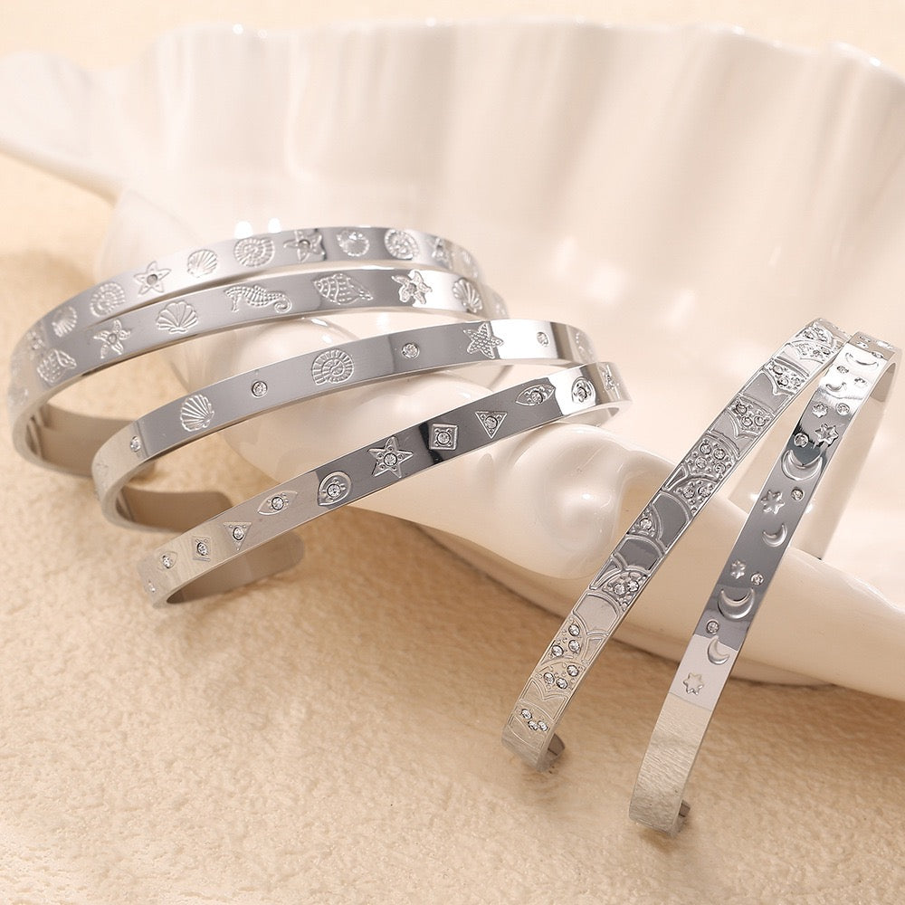 Silverwater ocean bangles