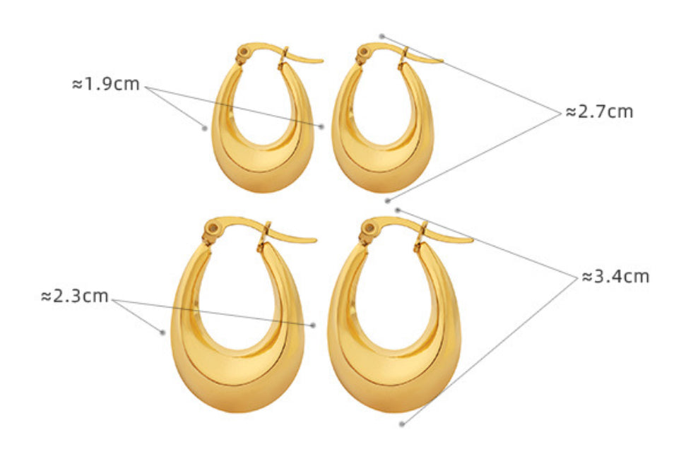 Waterfall chubby hoops earrings
