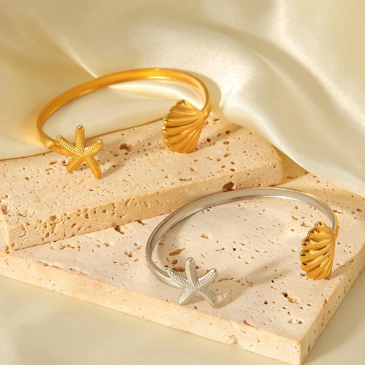 Two tones shell bangle