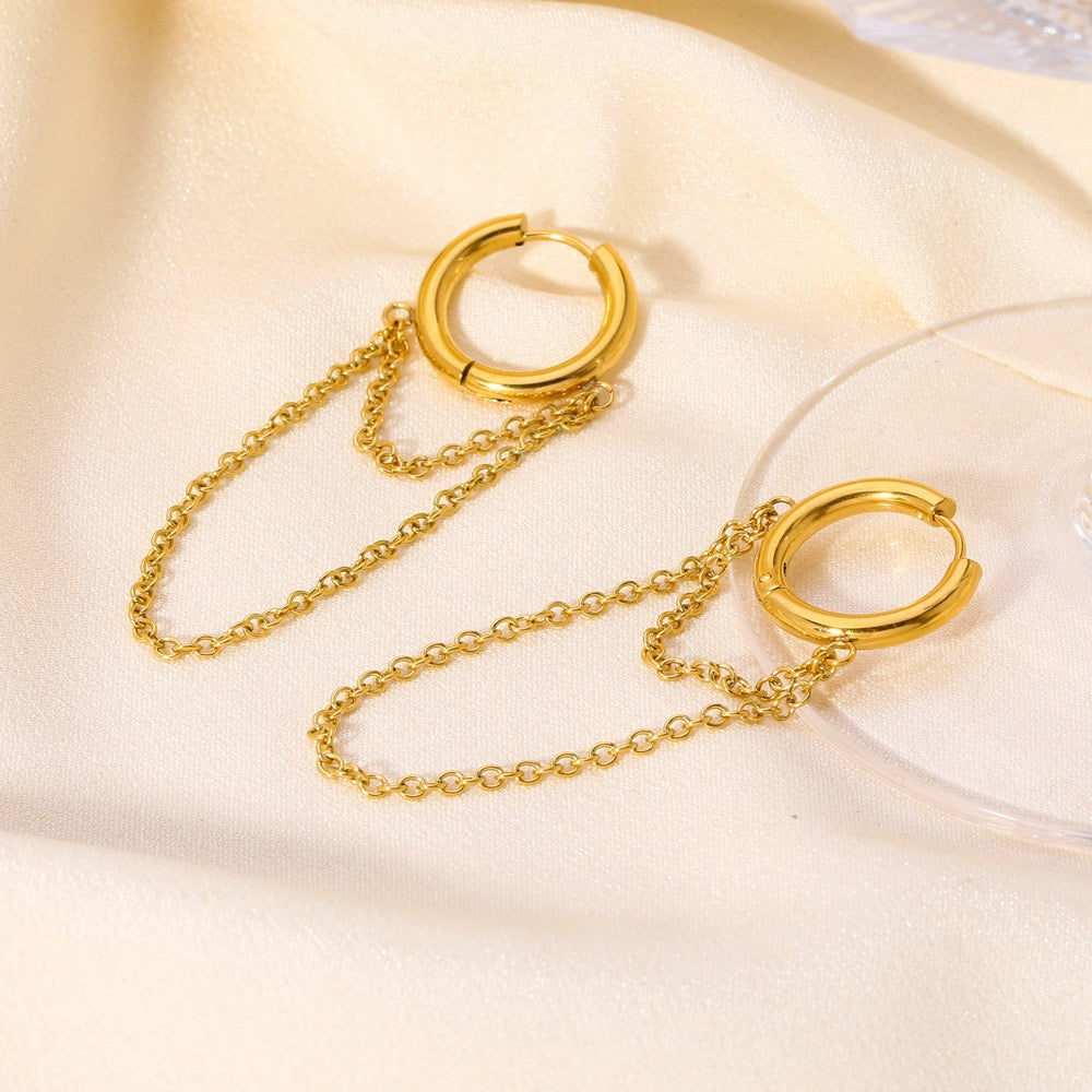 Chain hoop earrings