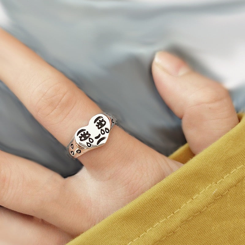 Ink Sterling Silver Ring