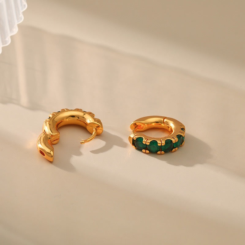 Joliana Classic green little hoops