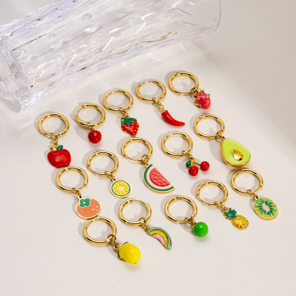 Strawberry fruit charm set collection