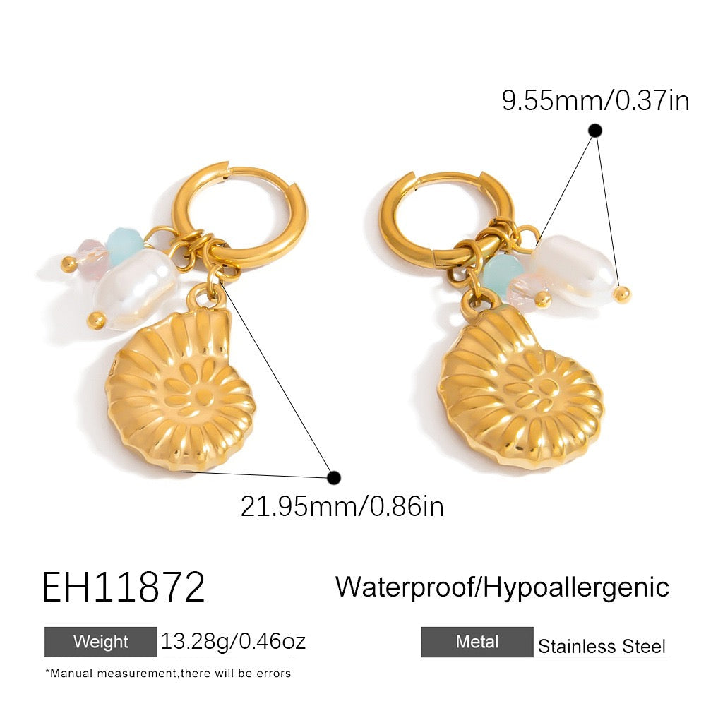 Pearly shell starfish earrings collection