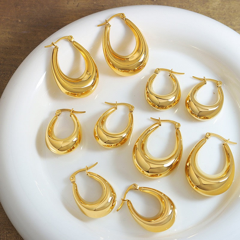 Waterfall chubby hoops earrings