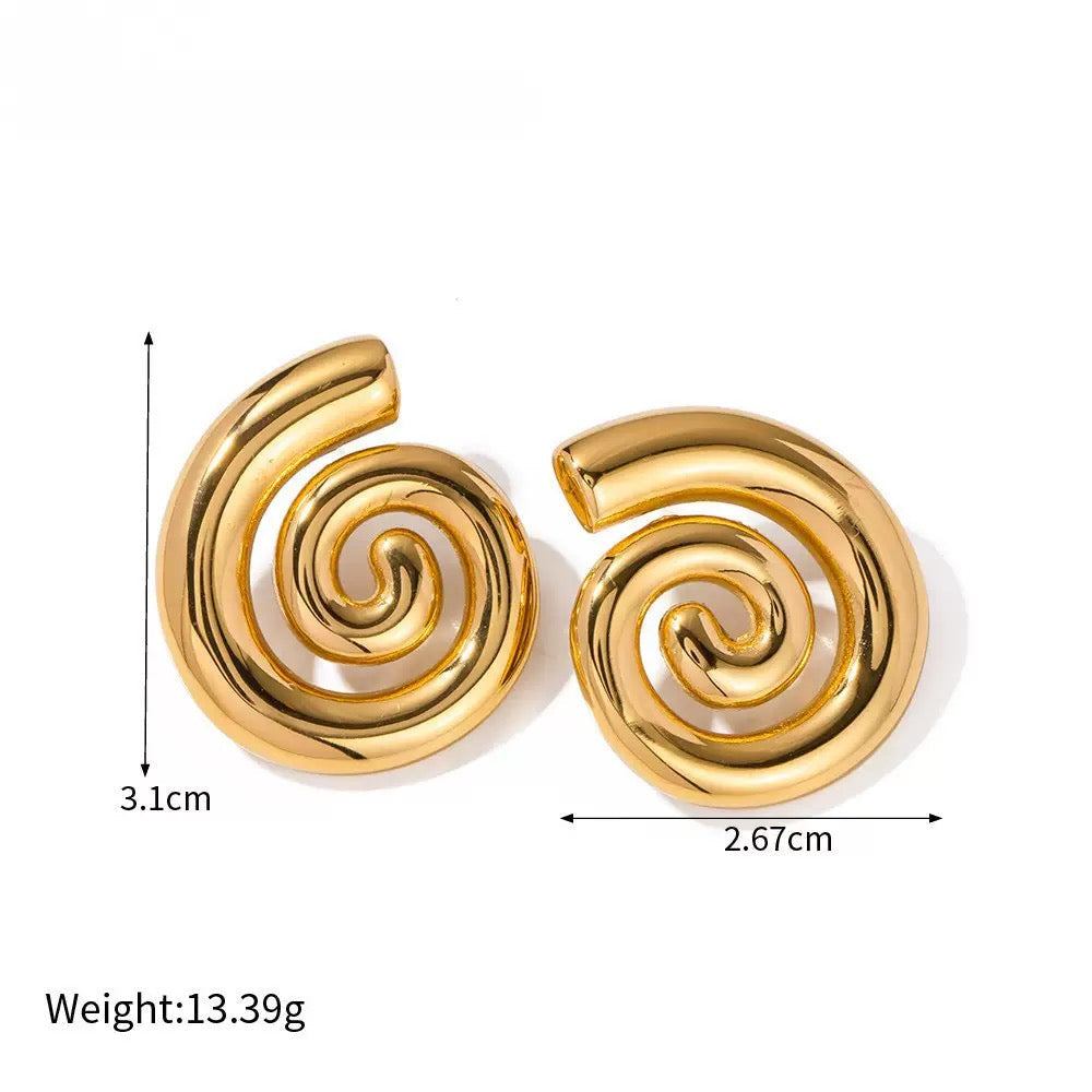Three swirls earrings necklace collections