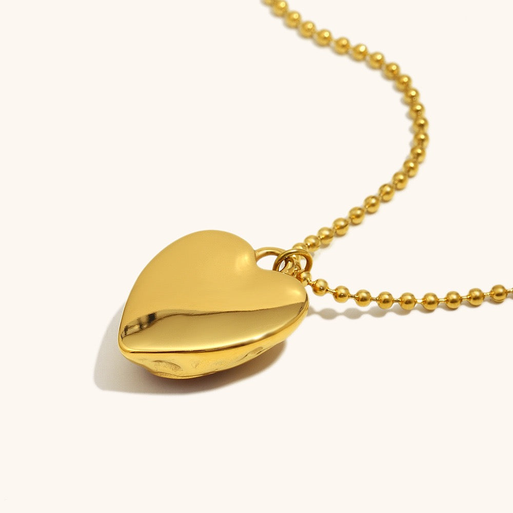 Apple of my eye red heart necklace