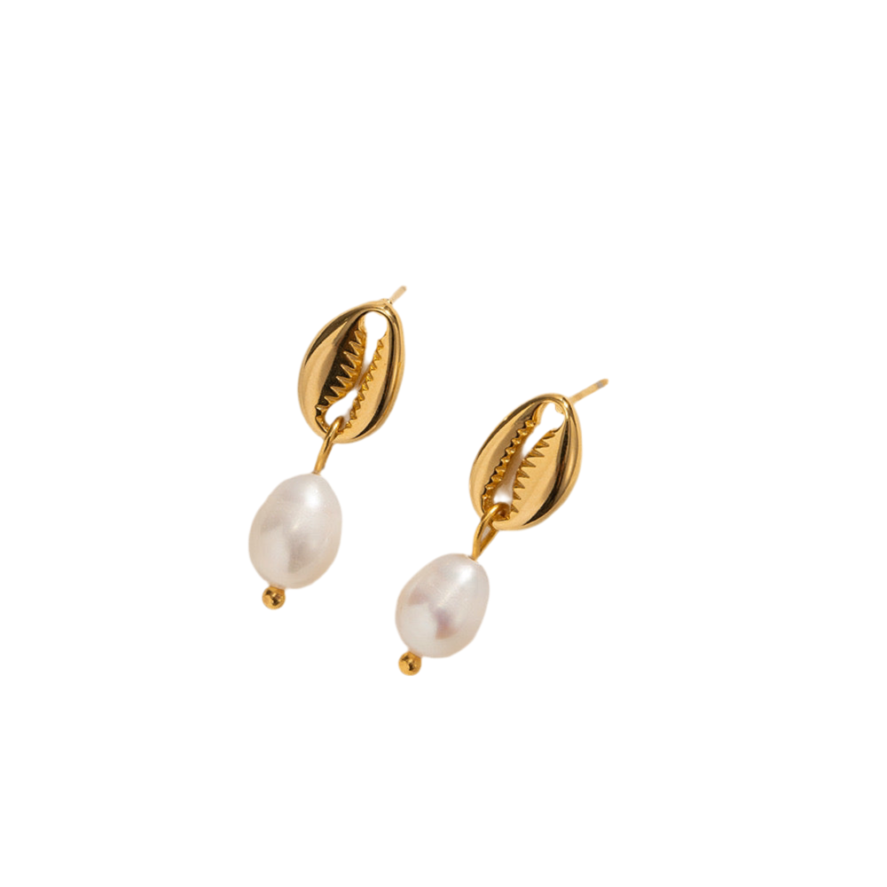 Tony Seashell pearl studs