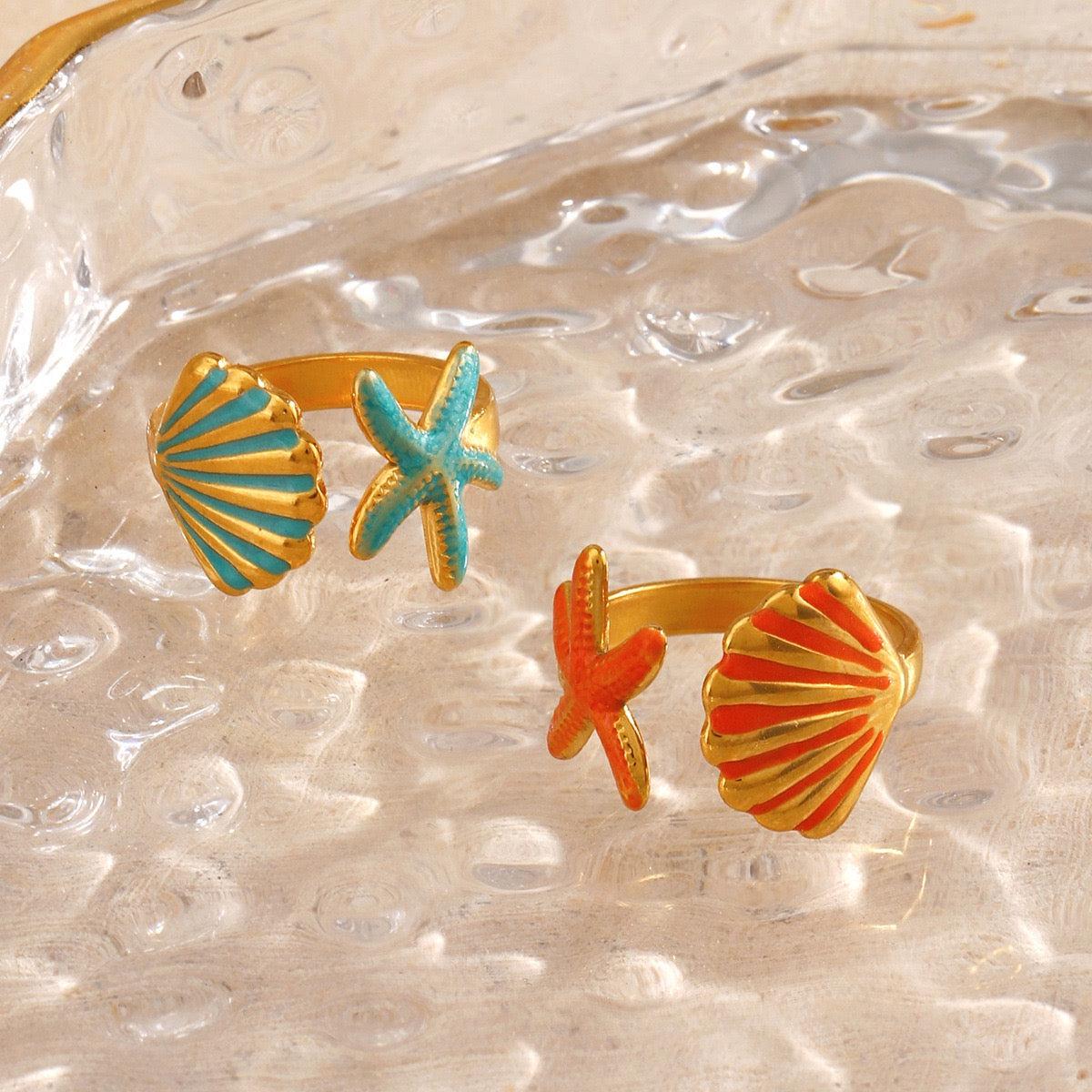 My wonderful summer starfish shell ring