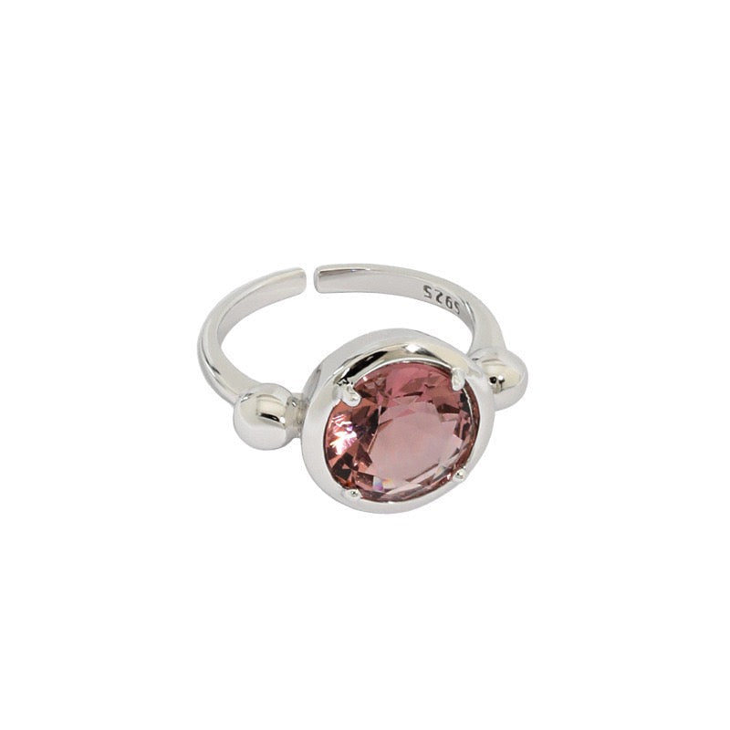 Colored Rock Sterling Silver Ring