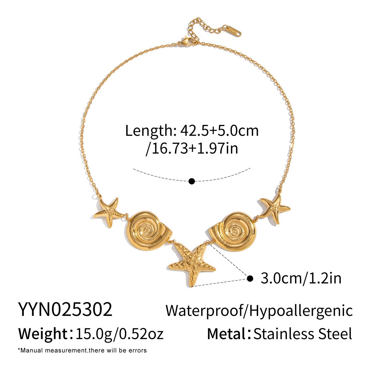 Swirl starfish necklace