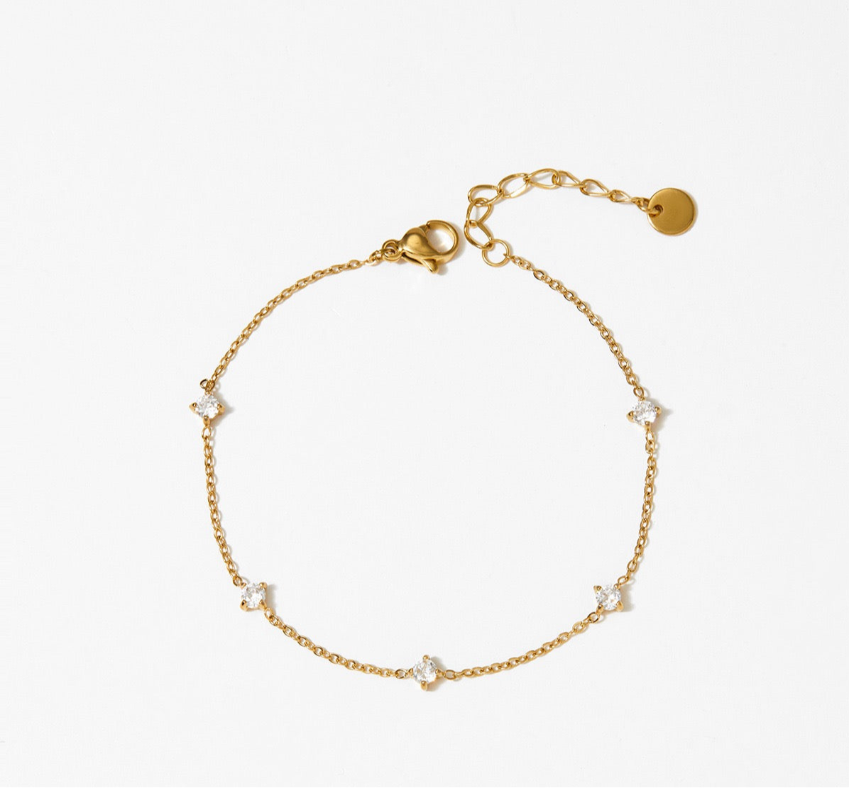 Dainty shining rock bracelet