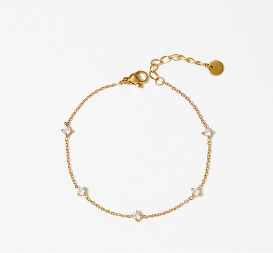 Dainty shining rock bracelet
