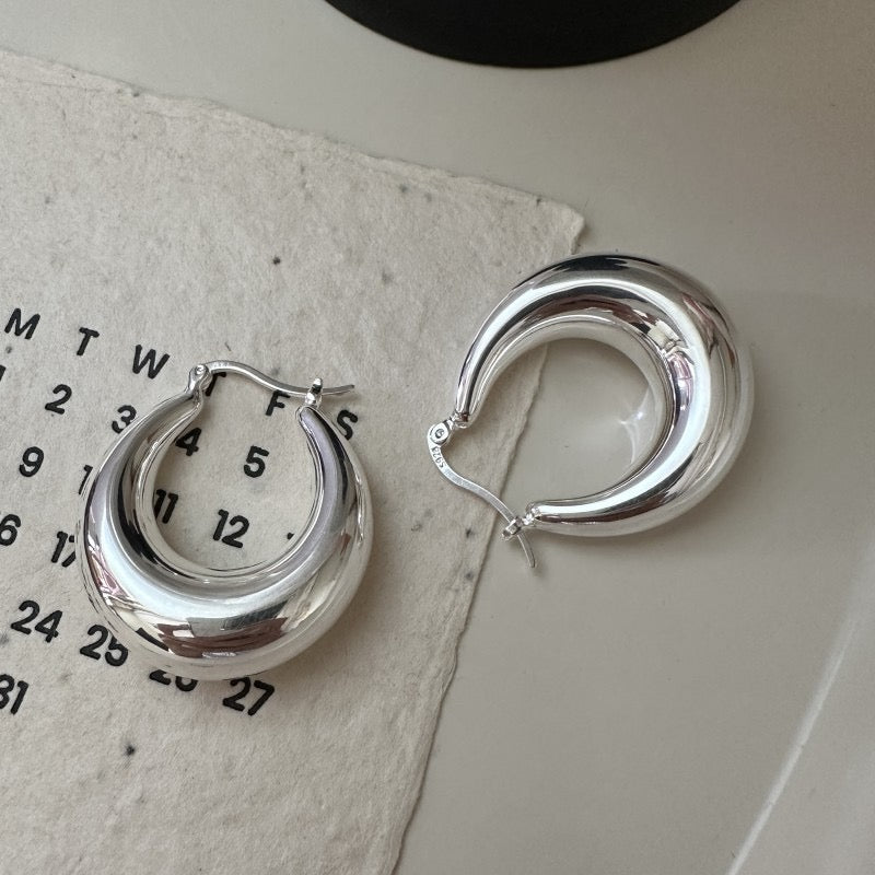 Sterling silver chubby hoops