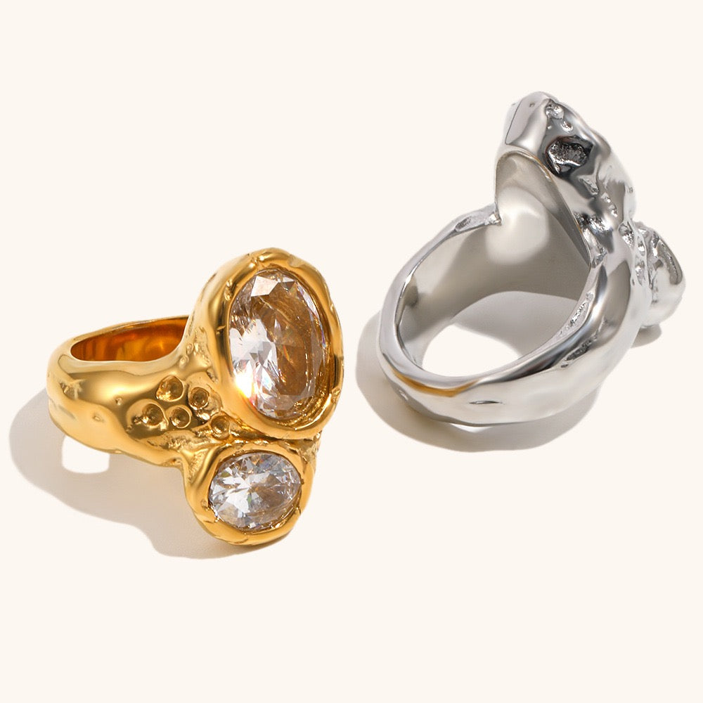 Starry night rock rings