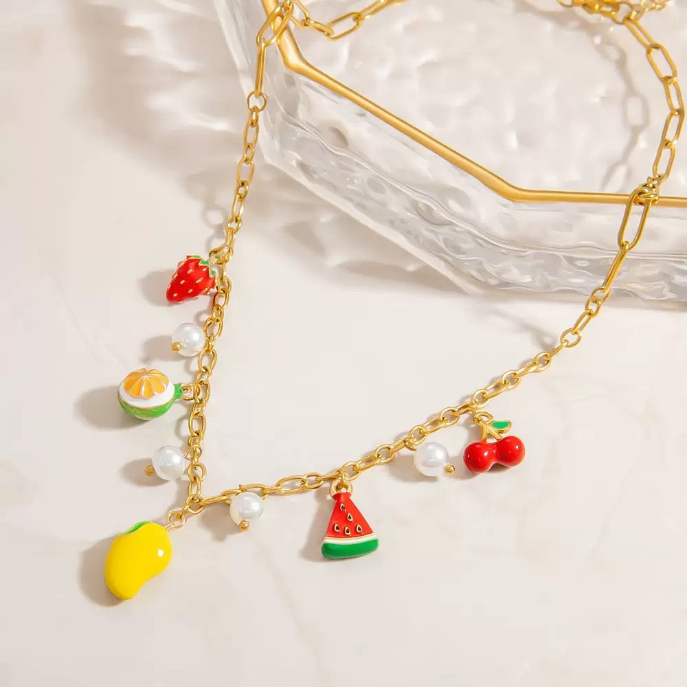 Strawberry fruit charm set collection
