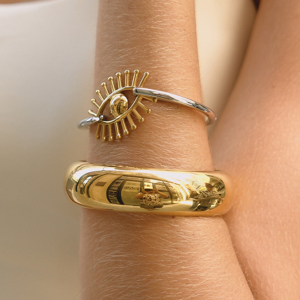 Bright eye two tones bangle