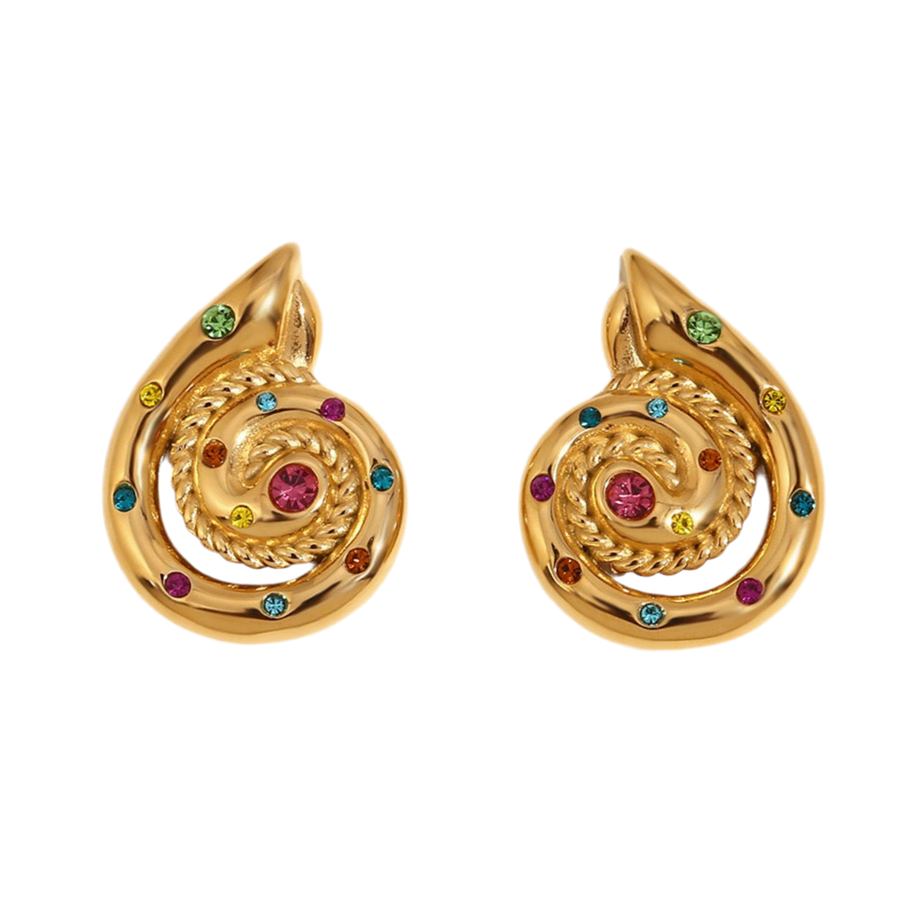 Three swirls earrings necklace collections