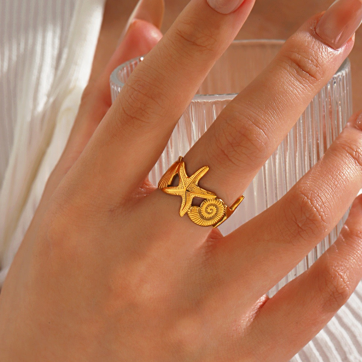 Starfish Shell band rings