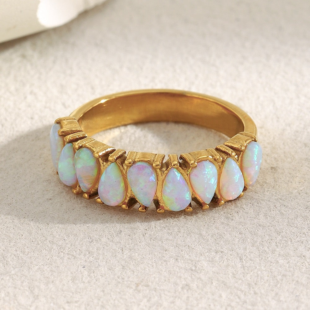 Opal band ring