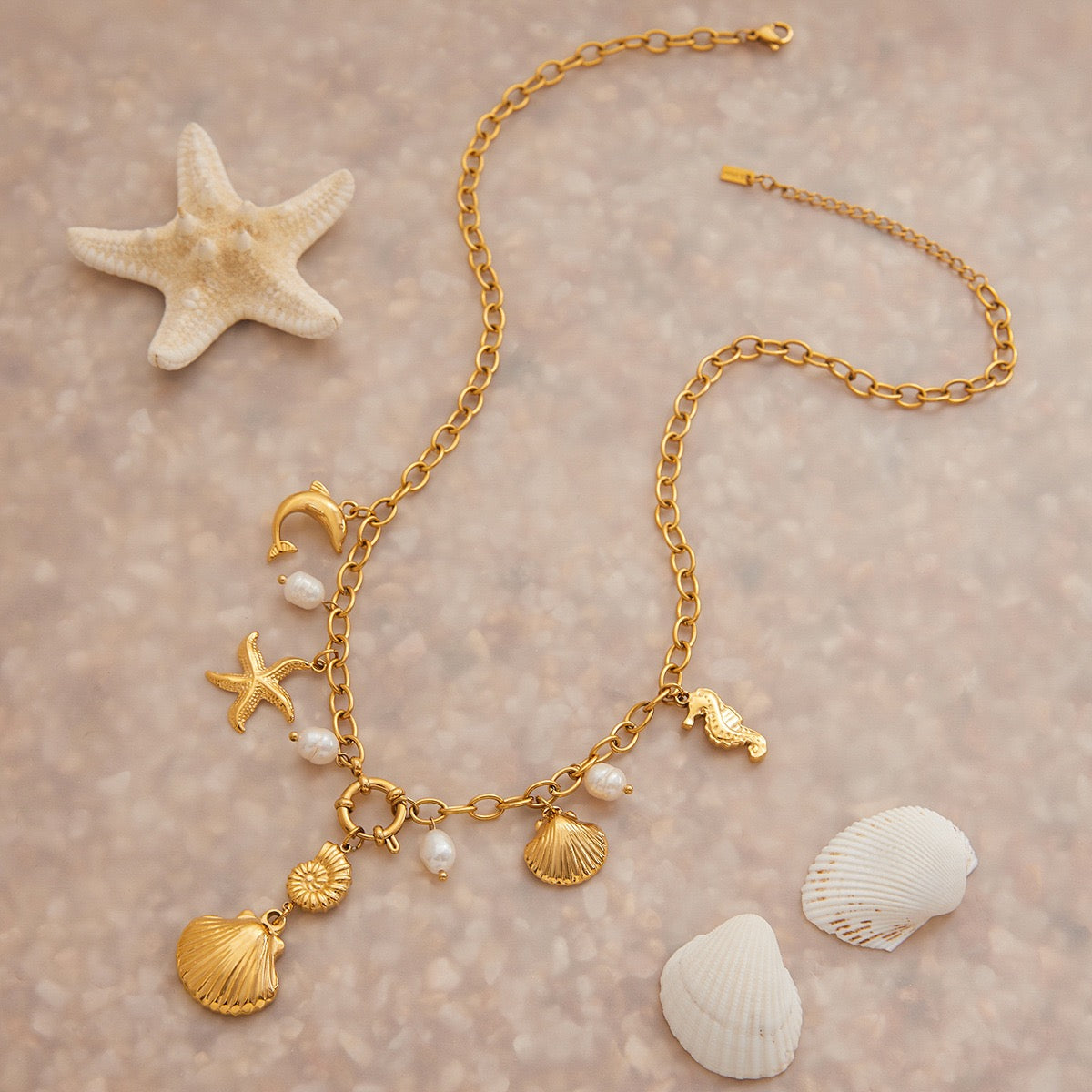 Phoenix shell charm necklace