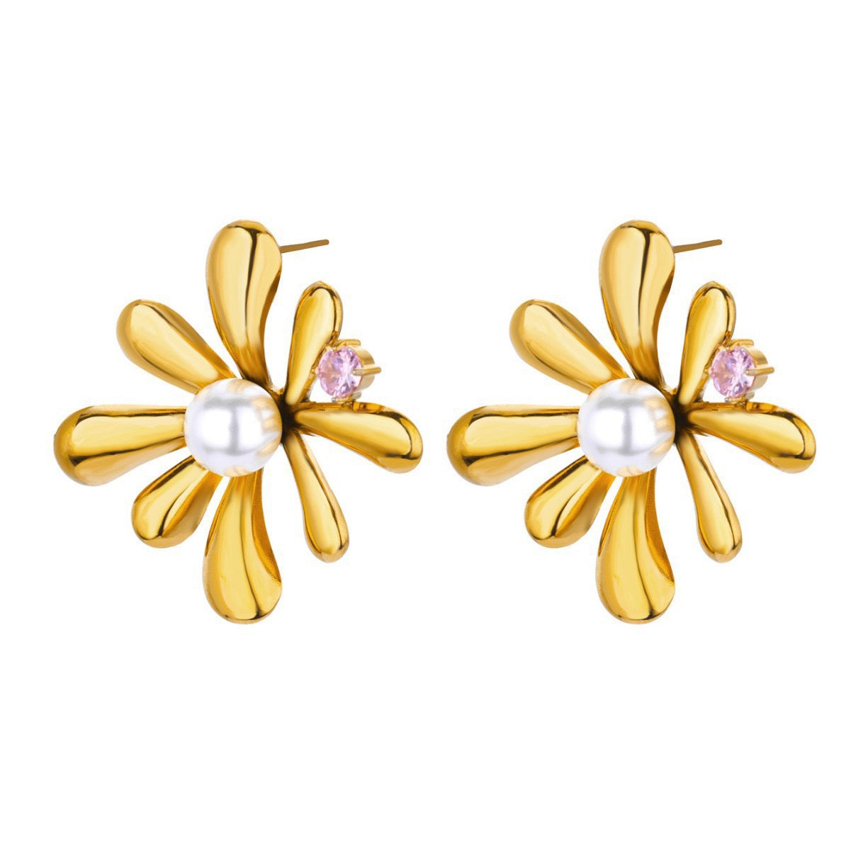 Pearly flower earrings