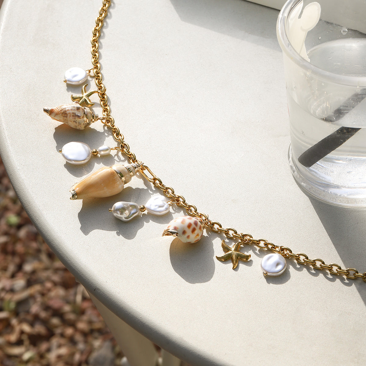 Natural shell charm waist chain