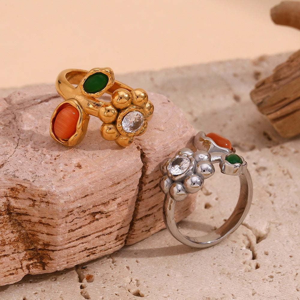 Cadia Colorful sunflower rings