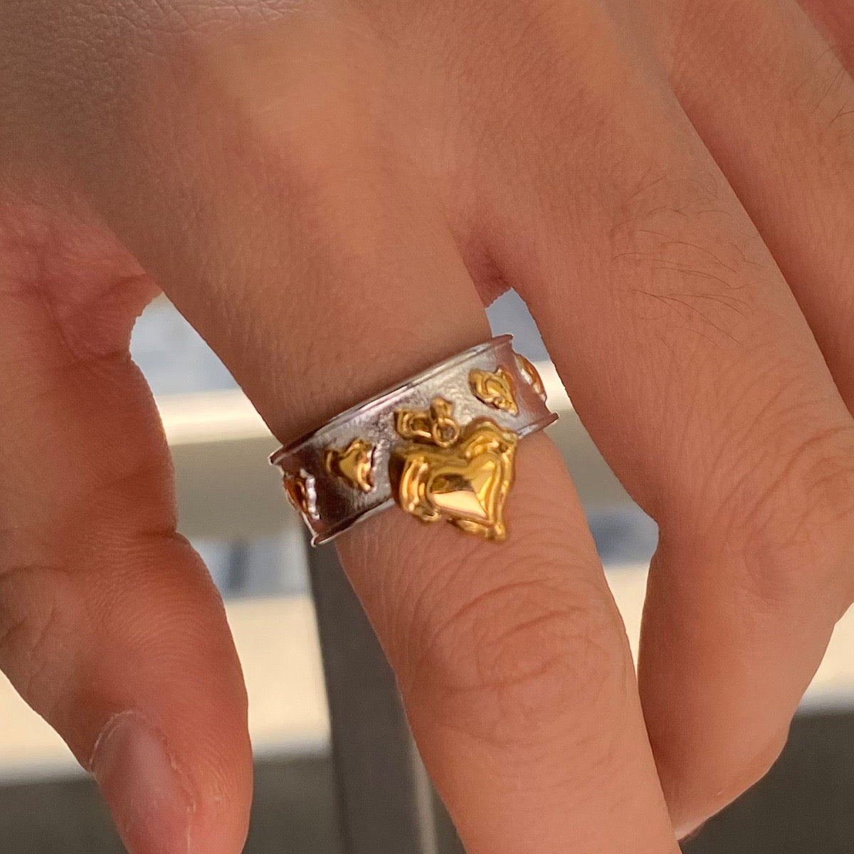 Celeste Heart Rings