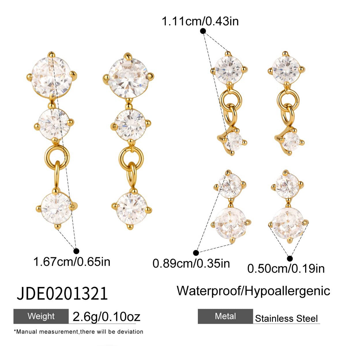 Little stars layer earrings set