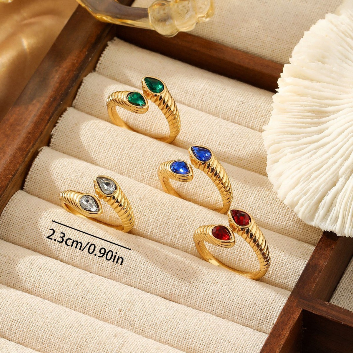 Cresia Cross stone rings