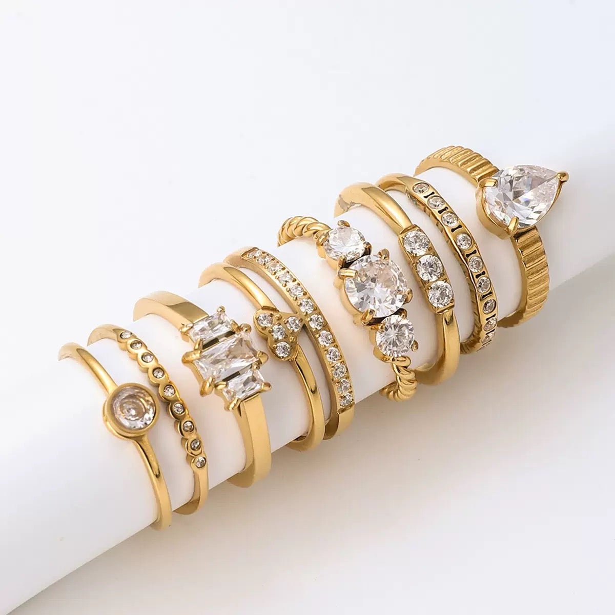 Solenne Rock Wave Rings