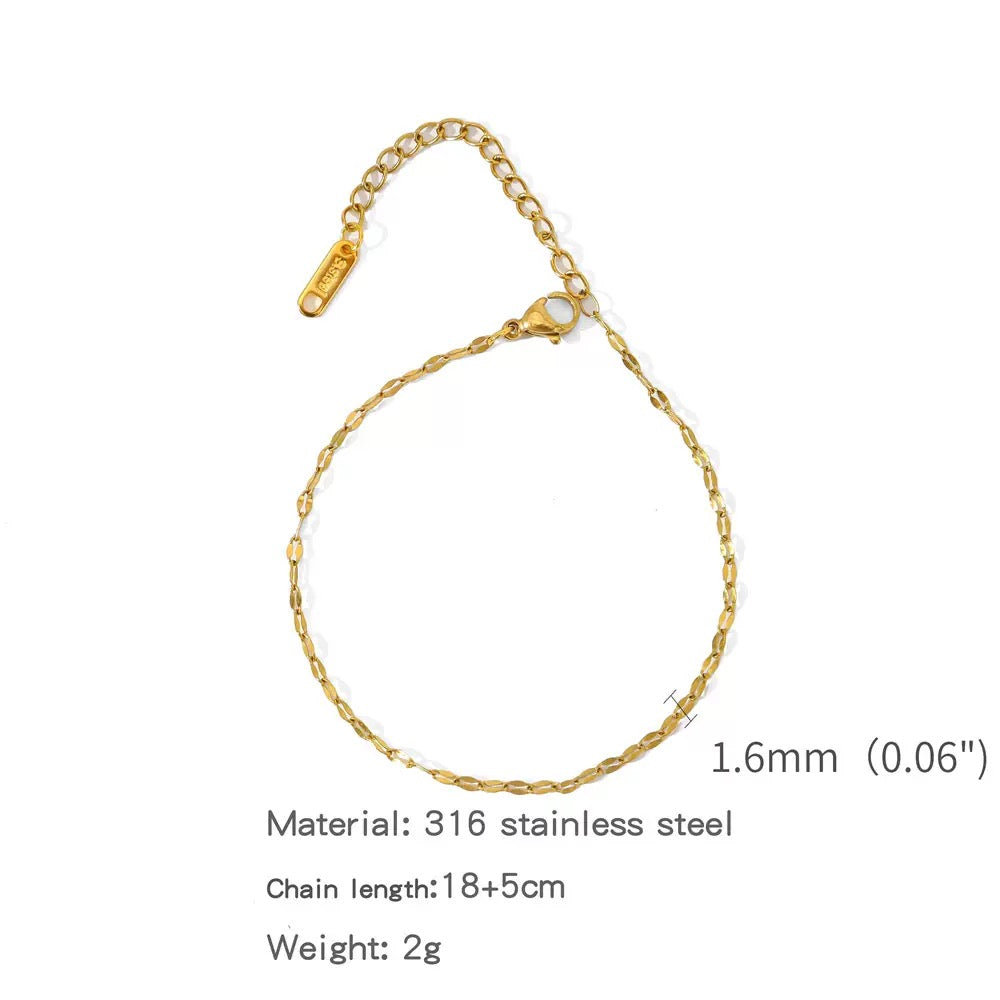 Dainty plain chain bracelets