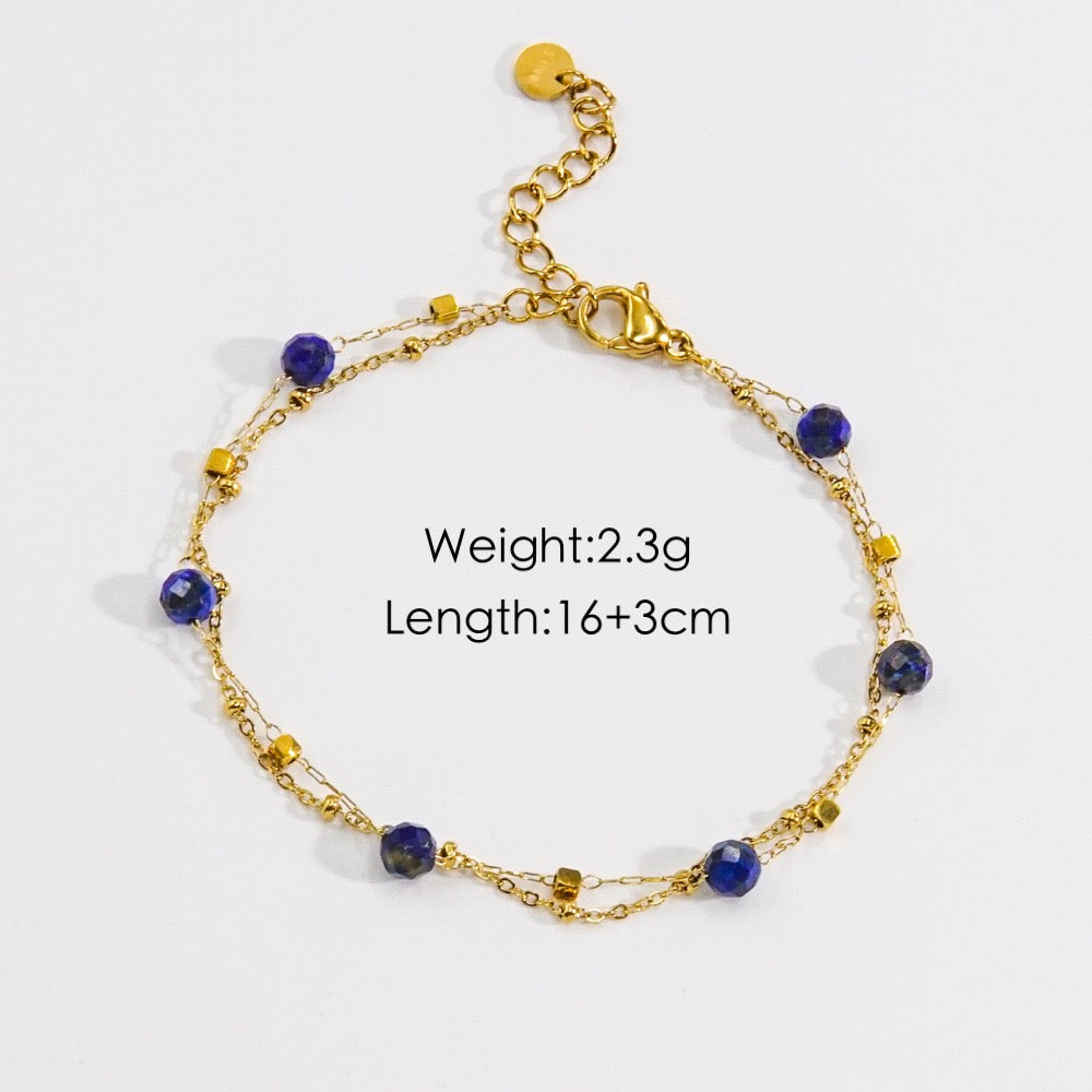 Natural stones layer bracelet