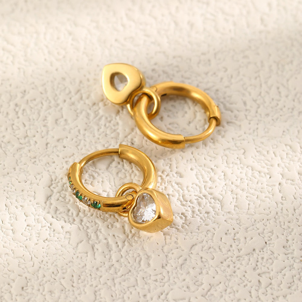 Green heart mini hoops