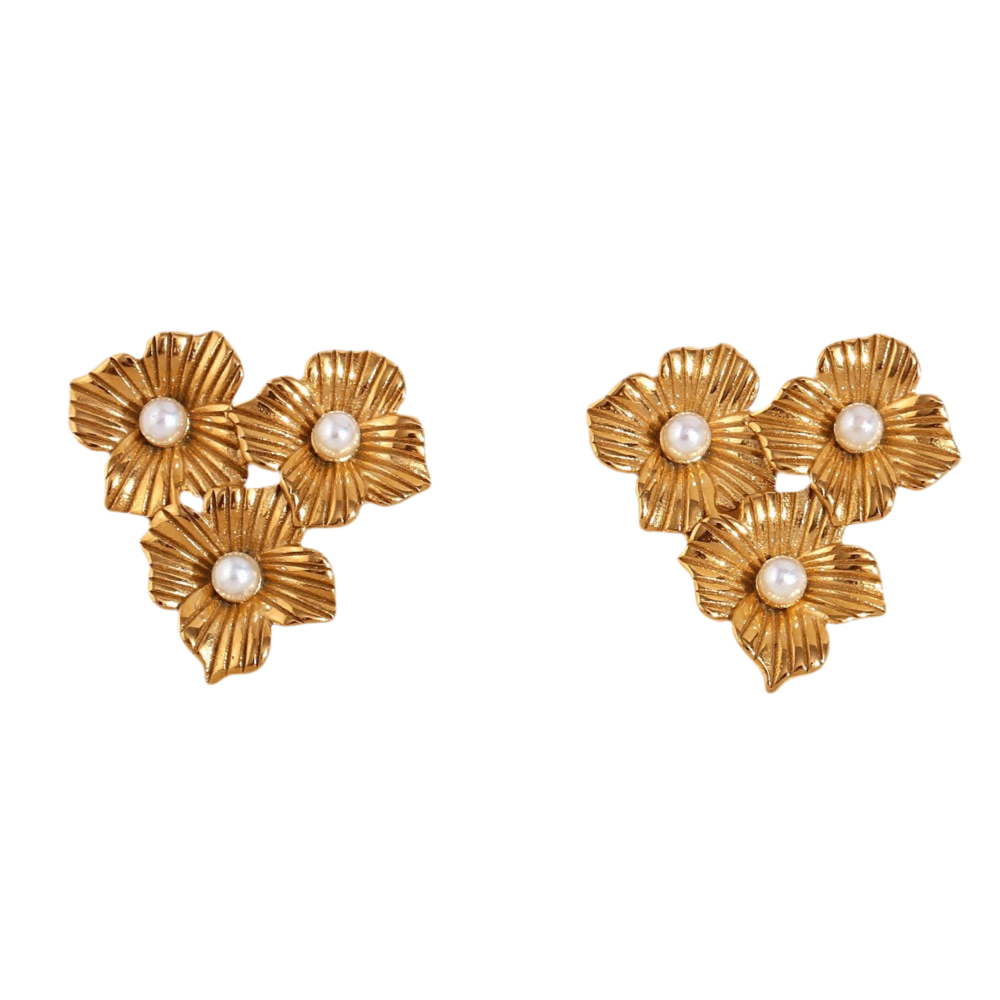 Three flowers earrings