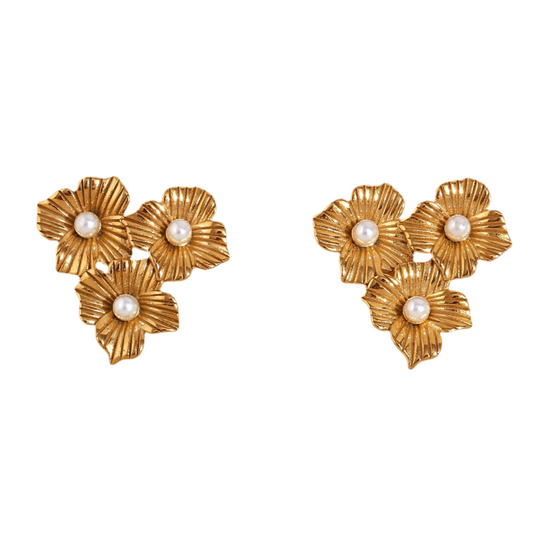 Three flowers earrings