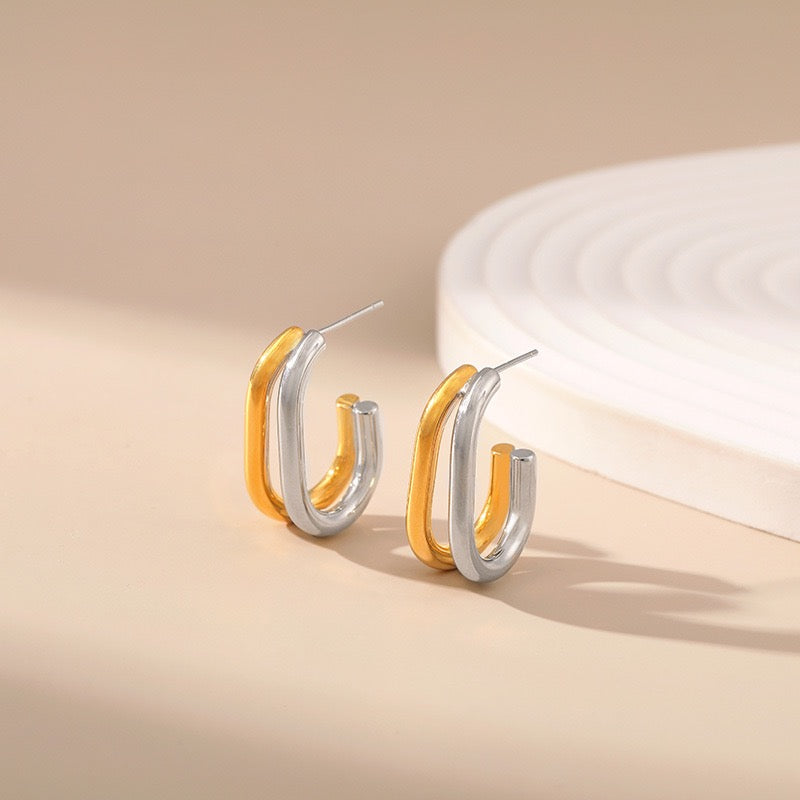 Hallie Gold and silver hoops collection