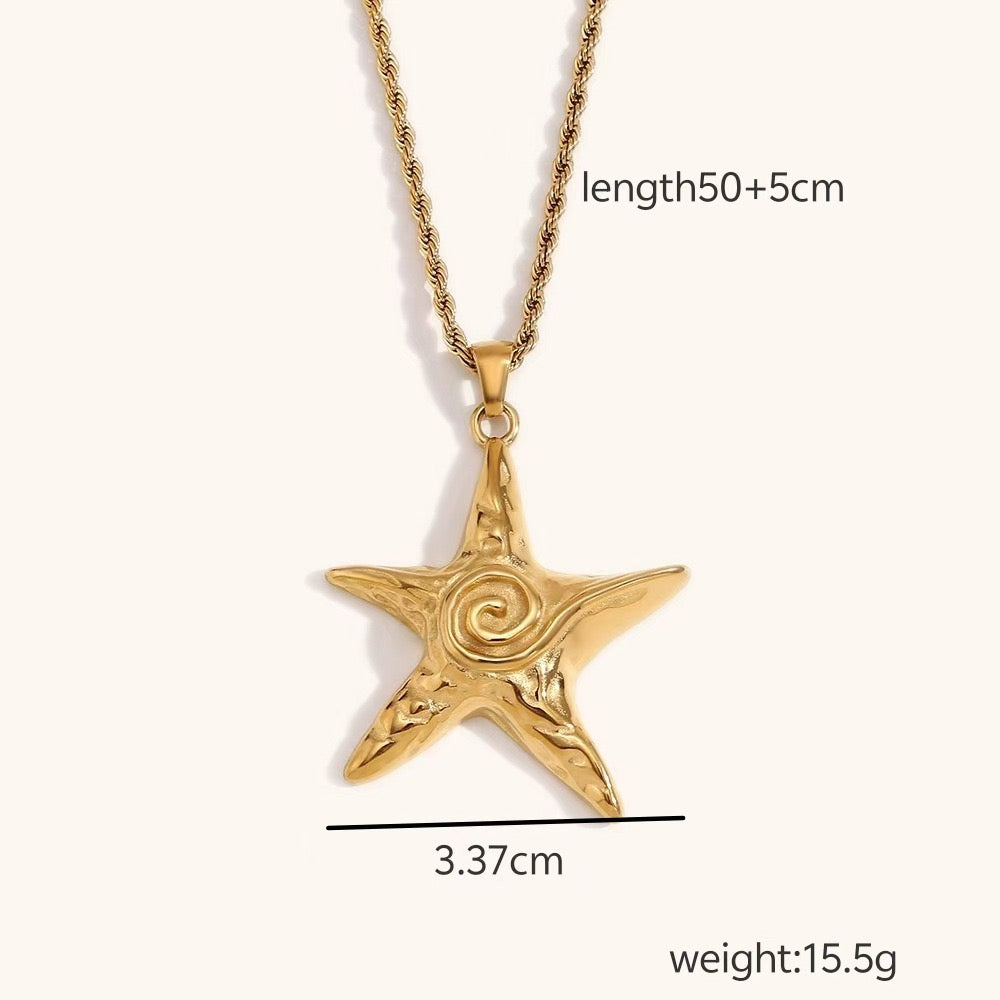Swirl star necklace
