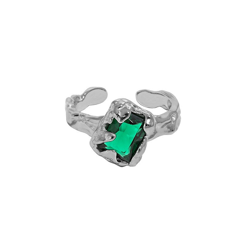 Colored Rock Sterling Silver Ring