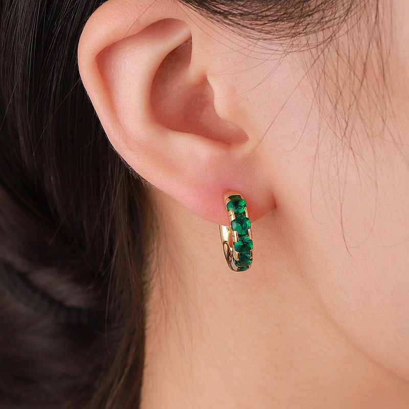 Joliana Classic green little hoops