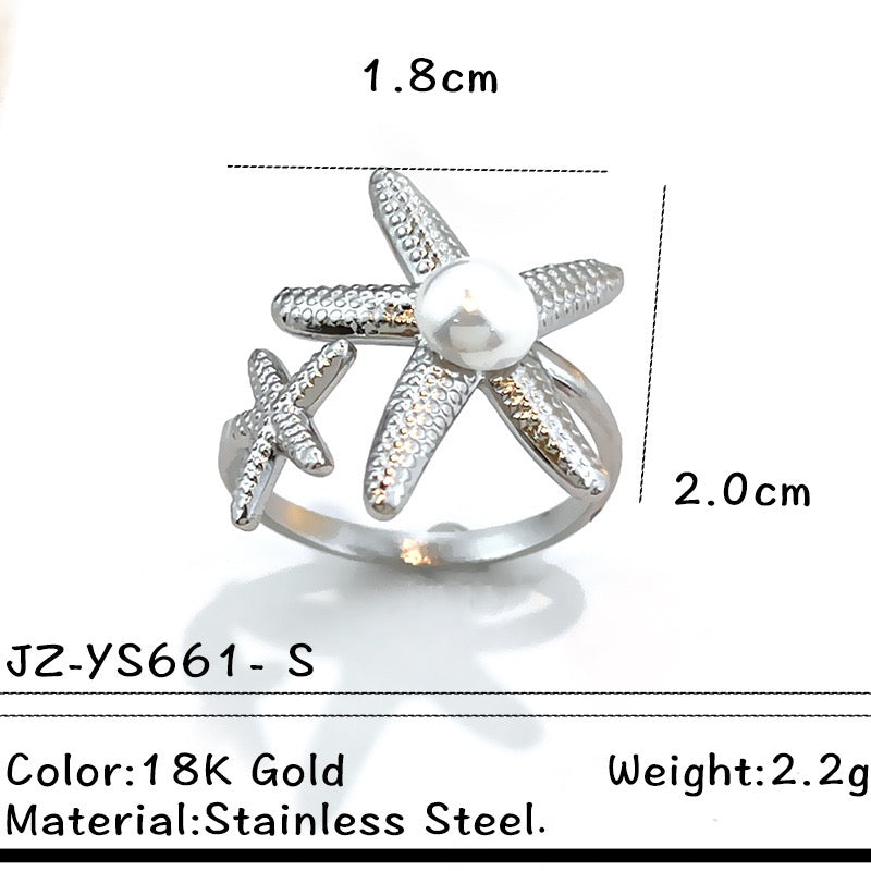 Pearly ocean starfish rings