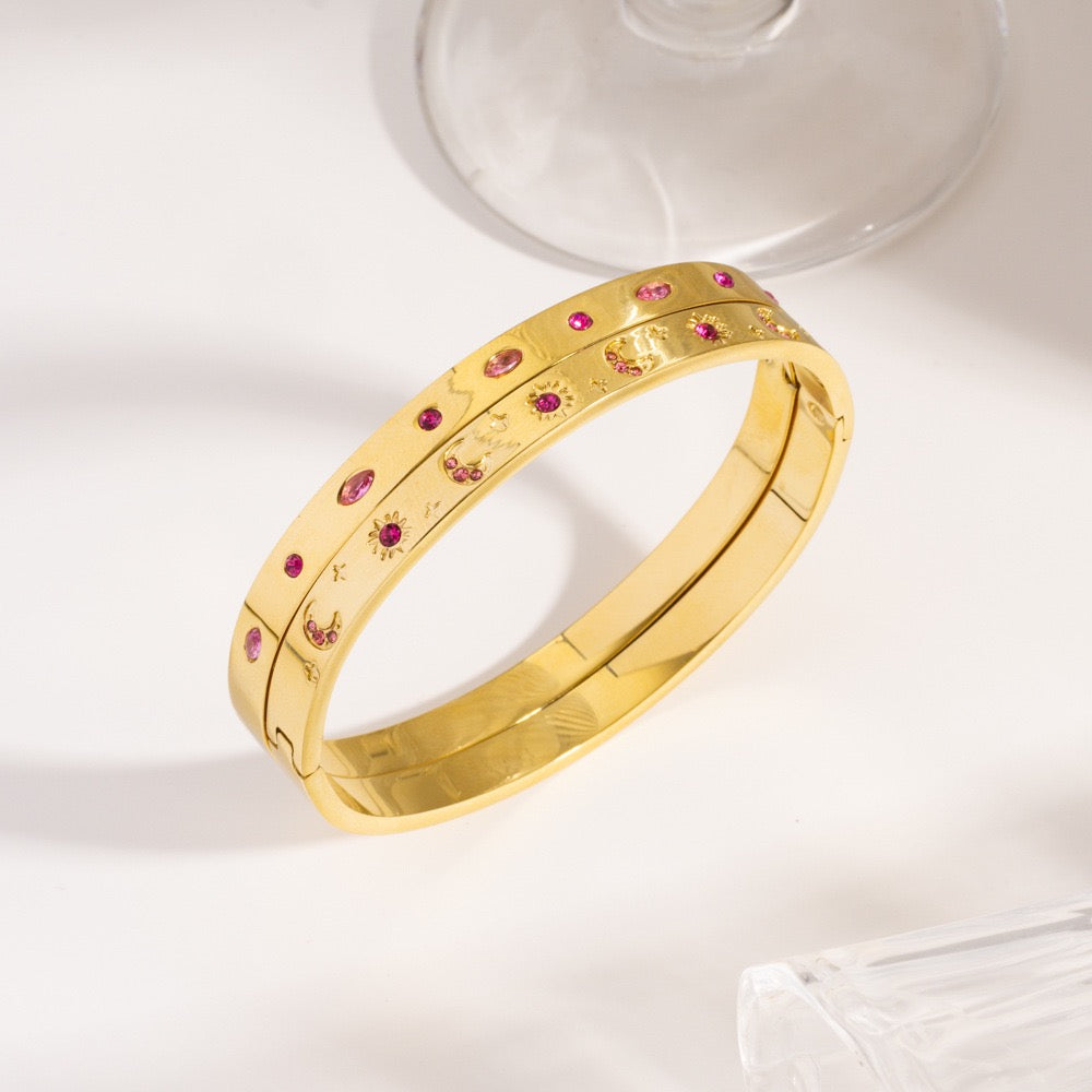 Pink star bangles