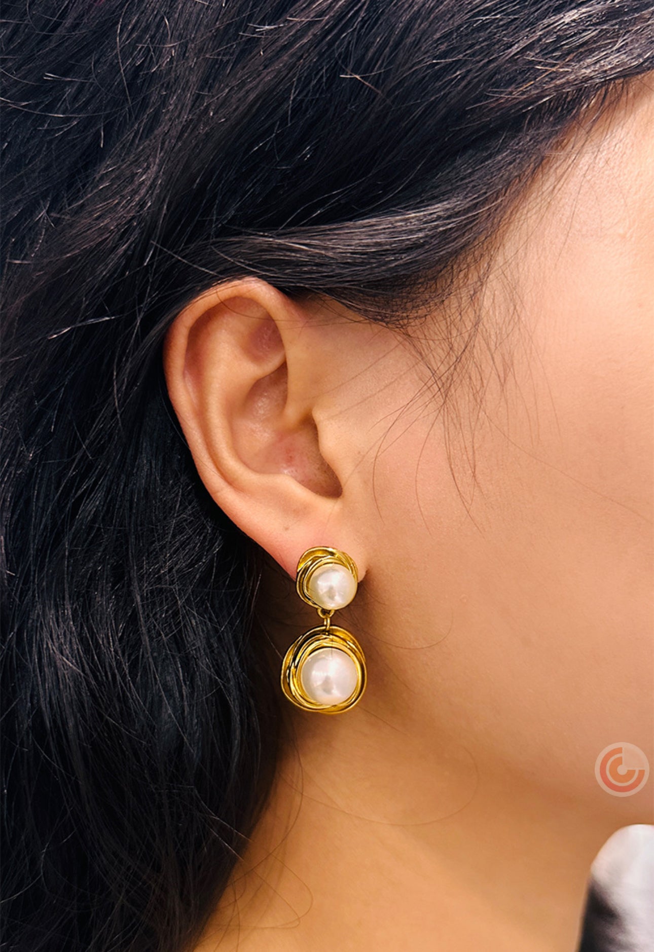 Bright sunny day pearly earrings