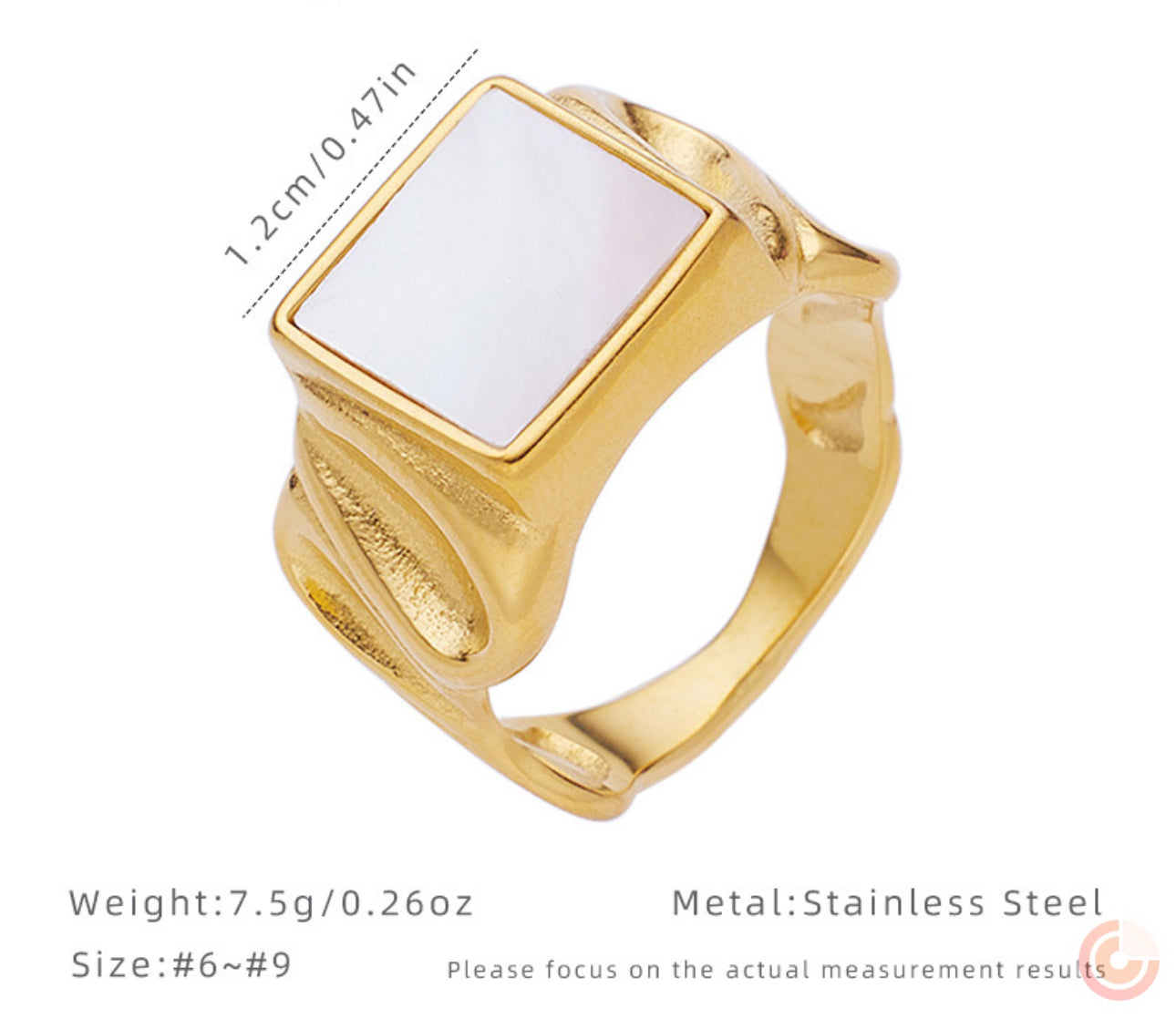 Norya White mother of pearl ring