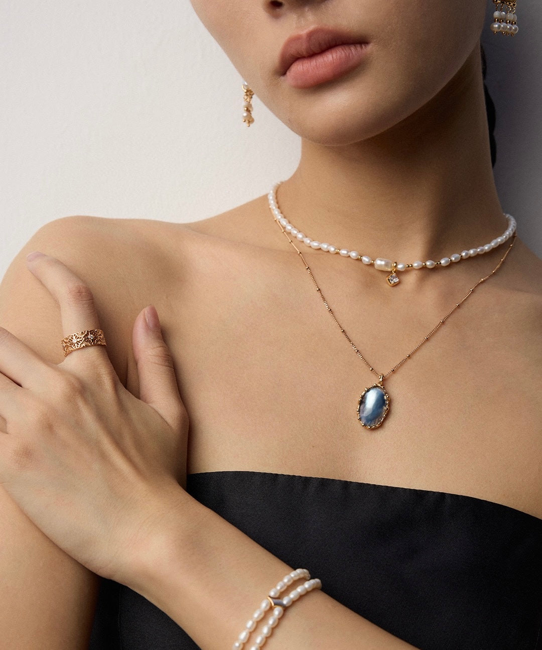 Little star pearl necklace