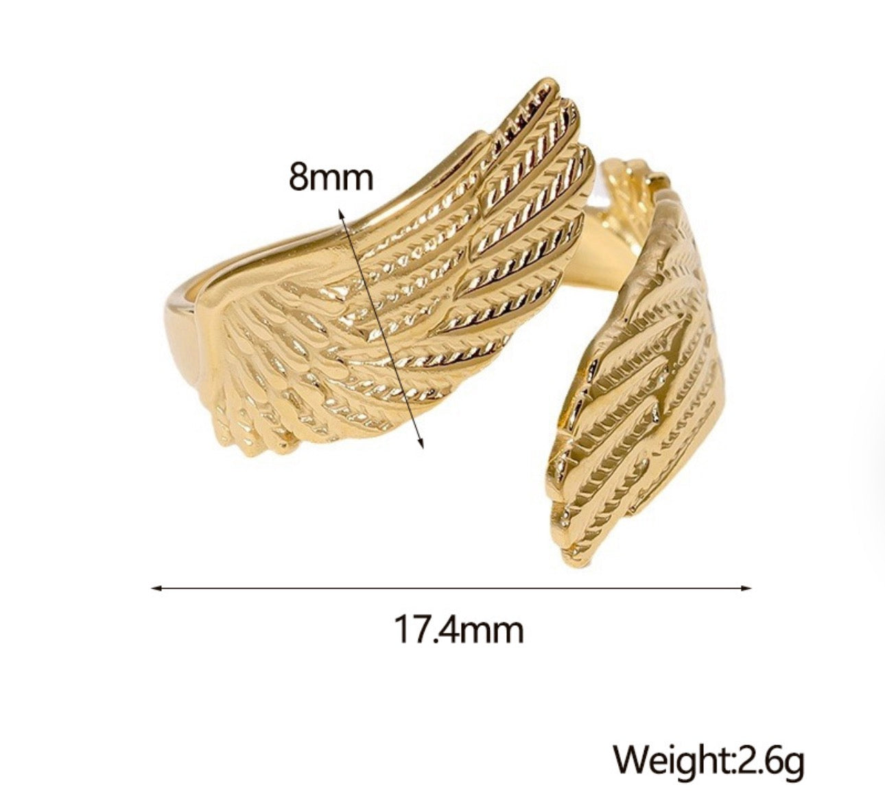 Angel wings rings